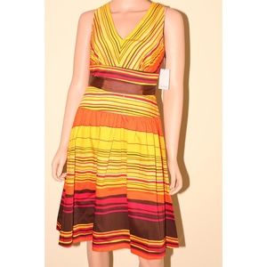 NWT Calvin Klein Multicolor Citrus A-Line Dress